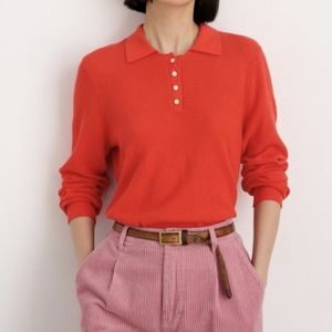 Alex Mill | Alice Polo Cotton Sweater Poppy Medium